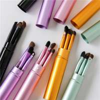 Mini portable one eye and 5 beginner pony hair full set of eye shadow brush makeup tool